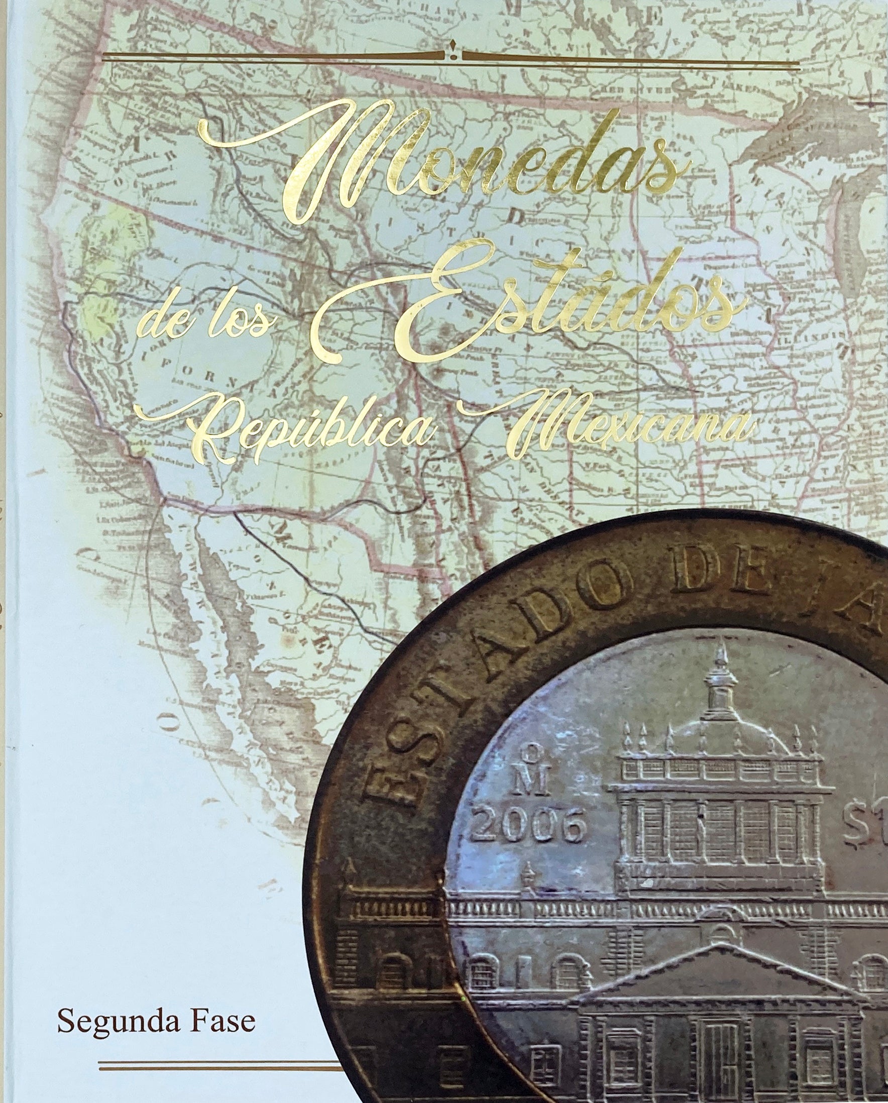 Álbum de pasta dura para la colección de monedas de $100 pesos bimetálicas con las imágenes del patrimonio cultural de los estados de la República Mexicana, Segunda Fase Emblemática (2006-2007). El álbum cuenta con 32 espacios para monedas, ideal para coleccionistas y numismáticos. Álbum de pasta dura para la colección de monedas de $100 pesos bimetálicas con las imágenes del patrimonio cultural de los estados de la República Mexicana, Segunda Fase Emblemática (2006-2007). El álbum cuenta con 32 espacios para monedas, ideal para coleccionistas y numismáticos.